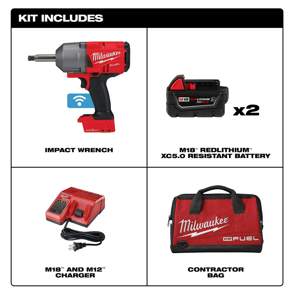 M18 FUEL™ 1/2” Ext. Anvil Controlled Torque Impact Wrench w/ONE-KEY™ Kit