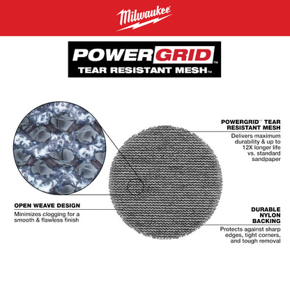 3” Assorted 80, 120, 180 Grit Mesh Sanding Discs with POWERGRID™ Tear Resistant Mesh – (36 PK) + 3 Pad Savers