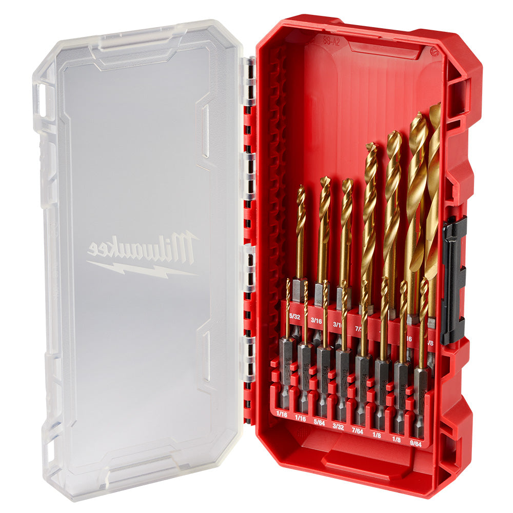 SHOCKWAVE™ Impact Duty RED HELIX™ Titanium Drill Bit Set – 15PC