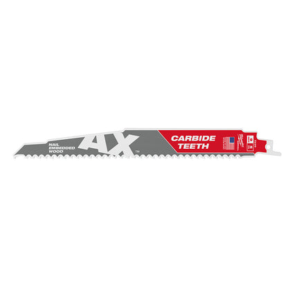 9" 5 TPI AX™ with Carbide Teeth for Wood with Nails SAWZALL® Blade (25 PK)