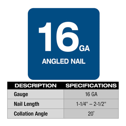 M18 FUEL™ 16 Gauge Angled Finish Nailer Kit