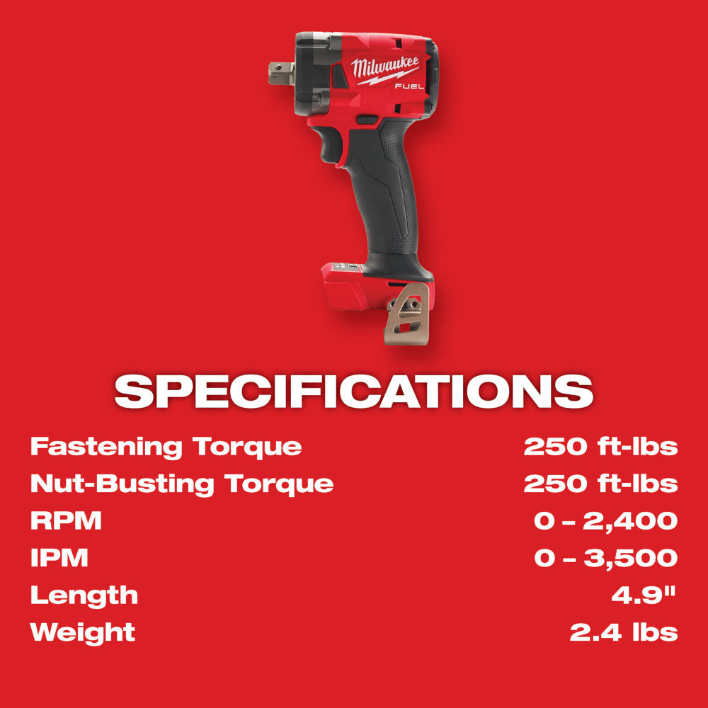 M18 FUEL™ 1/2 Compact Impact Wrench w/ Pin Detent