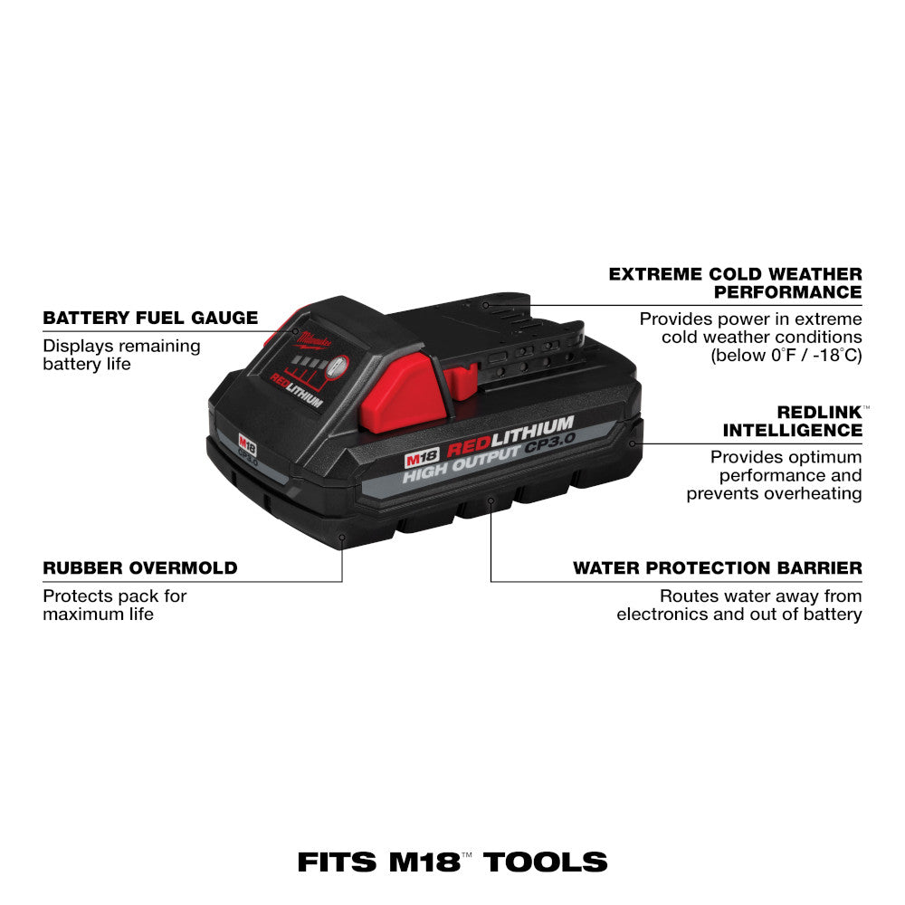 M18™ REDLITHIUM™ HIGH OUTPUT™ CP3.0 Battery 2 Pack