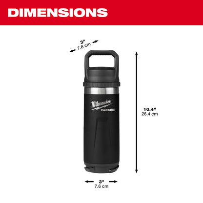 PACKOUT™ 18oz Insulated Bottle with Chug Lid - Black