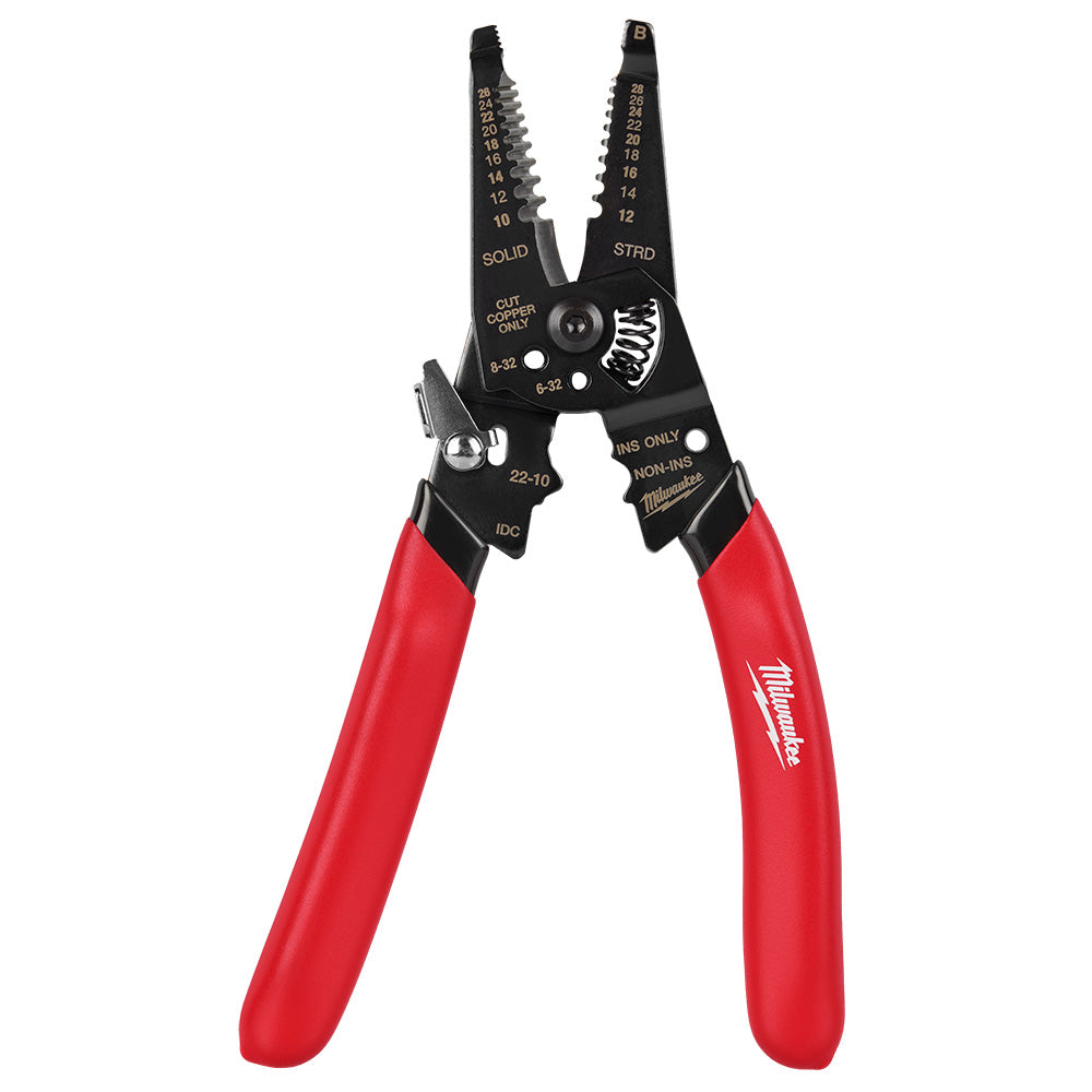 10-28 AWG Multi-Purpose Dipped Grip Wire Stripper & Cutter w/ Reinforced Head