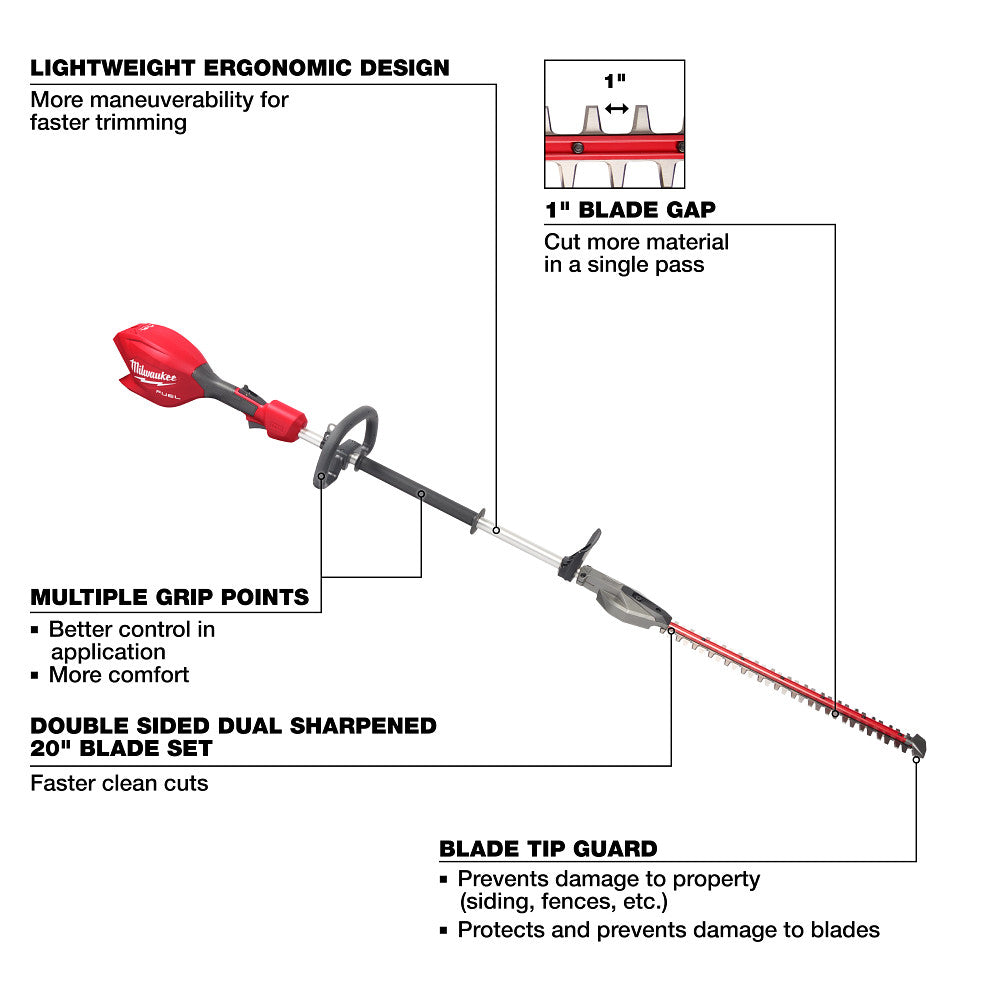 M18 FUEL™ Short Pole Hedge Trimmer