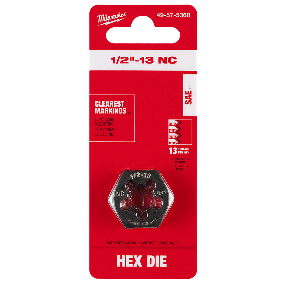 1/2"-13 NC 1-Inch Hex Threading Die