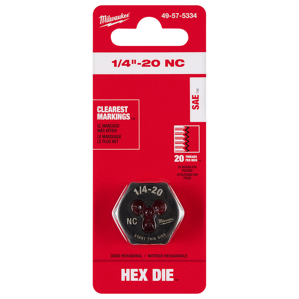 1/4"-20 NC 1-Inch Hex Threading Die