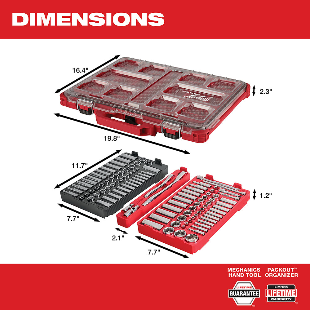 1/4 in. & 3/8 in. 106 Pc. Ratchet and Socket Set in PACKOUT™ - SAE & Metric