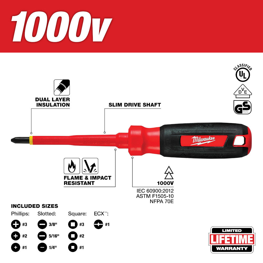 10 pc. 1000V Insulated Screwdriver Set w/ EVA Foam Case