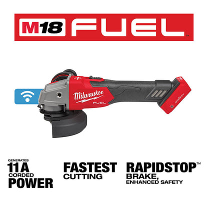 M18 FUEL™ 4-1/2" / 5" Braking Grinder w/ ONE-KEY™ Slide Switch, Lock-On