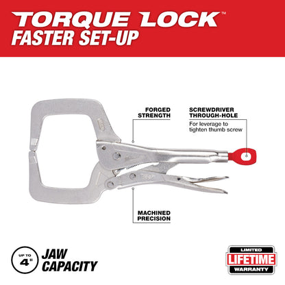 11 in. TORQUE LOCK™ Locking C-Clamp With Regular Jaws