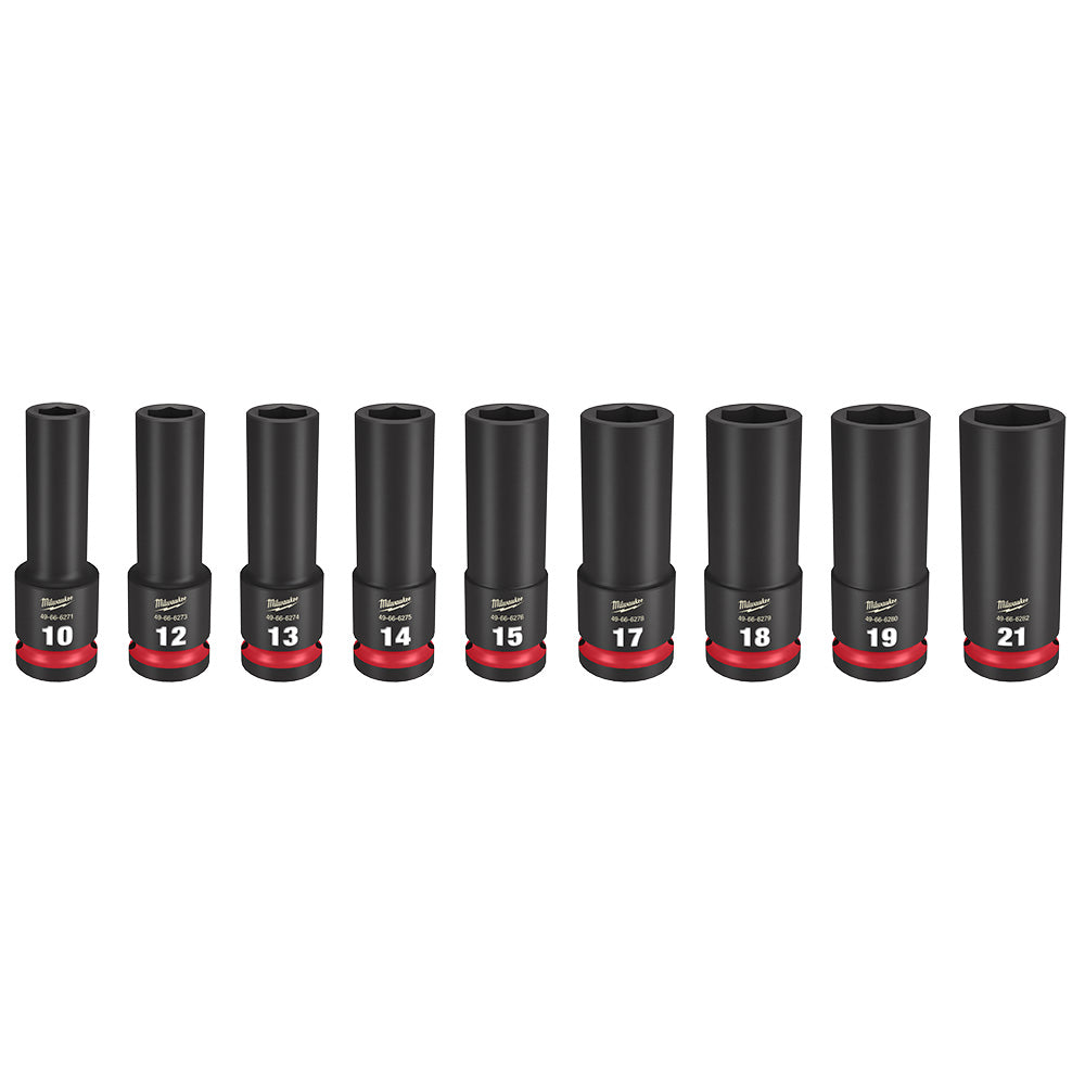 9PC SHOCKWAVE™ Impact Duty 1/2" Drive Metric Deep 6 Point Socket Set