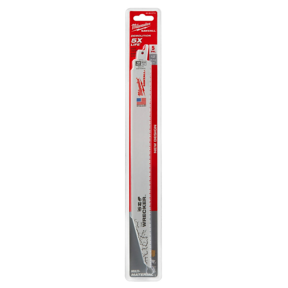 12" 7/11 TPI WRECKER™ SAWZALL® Blade for Multi-Material (5 PK)