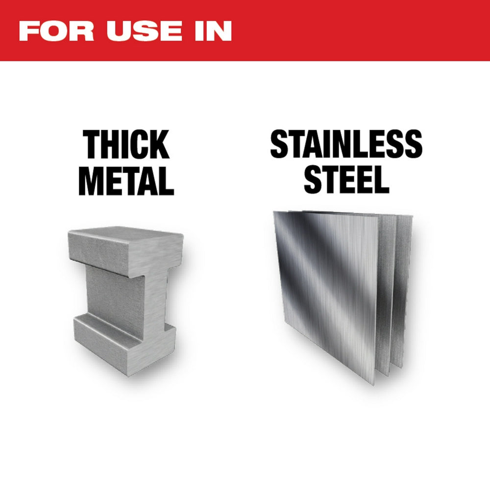 For use in Thick Metal, Stainless Steel