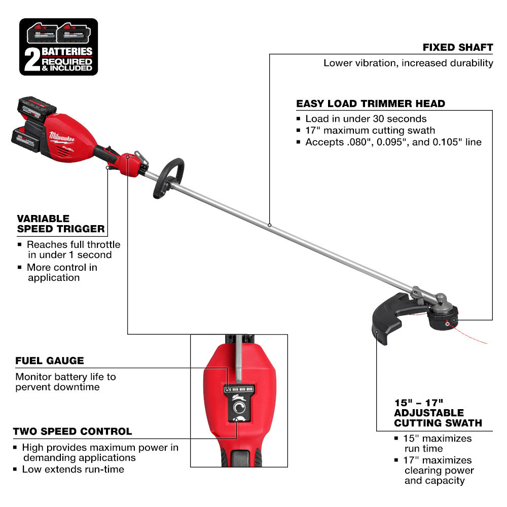 M18 FUEL™ 17” Dual Battery String Trimmer Kit