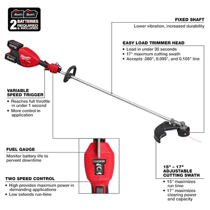 M18 FUEL™ 17” Dual Battery String Trimmer Kit