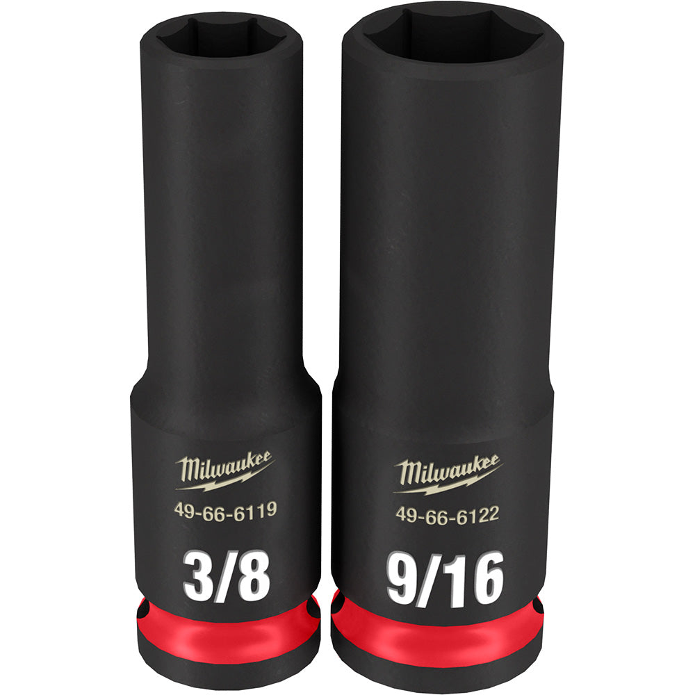 12PCSHOCKWAVE™ Impact Duty 3/8" Drive SAE Deep 6 Point Socket Set