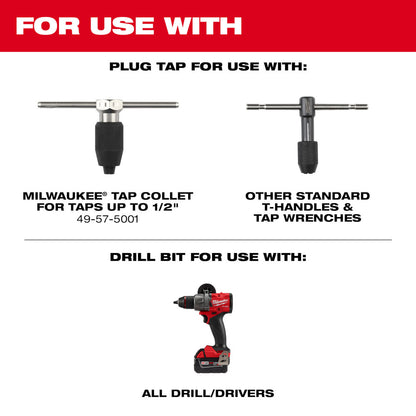 12-24 NC Straight Flute Plug Tap & #16 Drill Bit