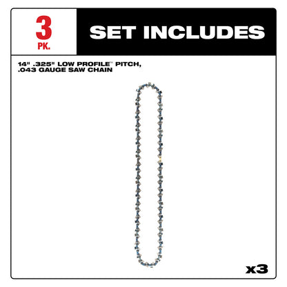 14" .325" LOW PROFILE™ Pitch, .043" Gauge Saw Chain (3 PK)