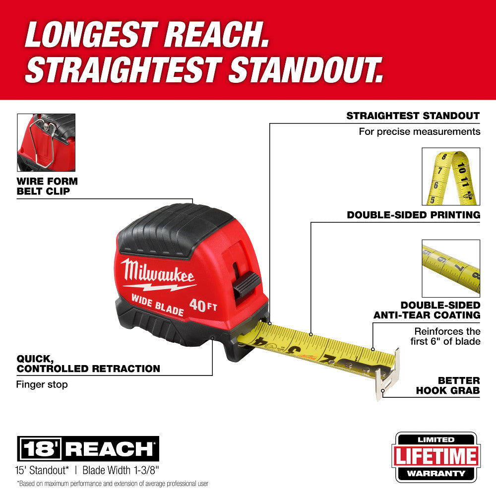 40ft Wide Blade Tape Measure