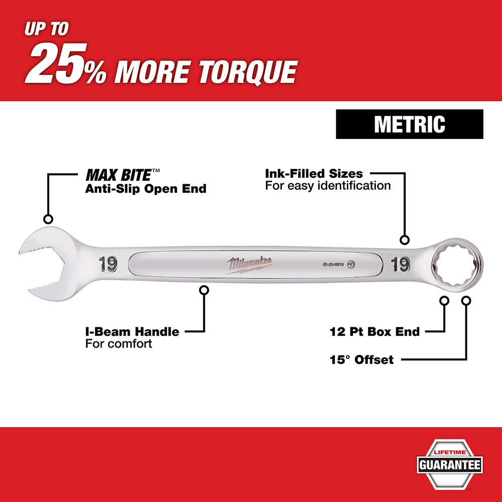 15-Piece Combination Wrench Set - Metric