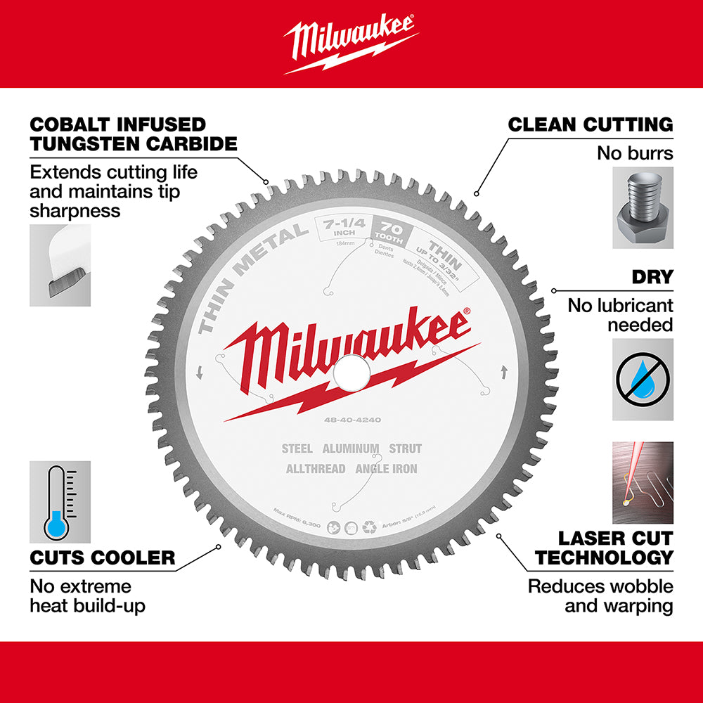 7-1/4" Thin Metal Cutting Circular Saw Blade