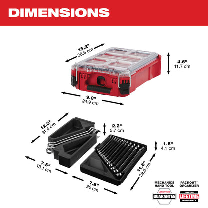 15pc Metric Combination Wrench Set with PACKOUT™ Compact Organizer