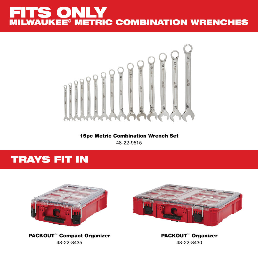 15pc Metric Combination Wrench Trays