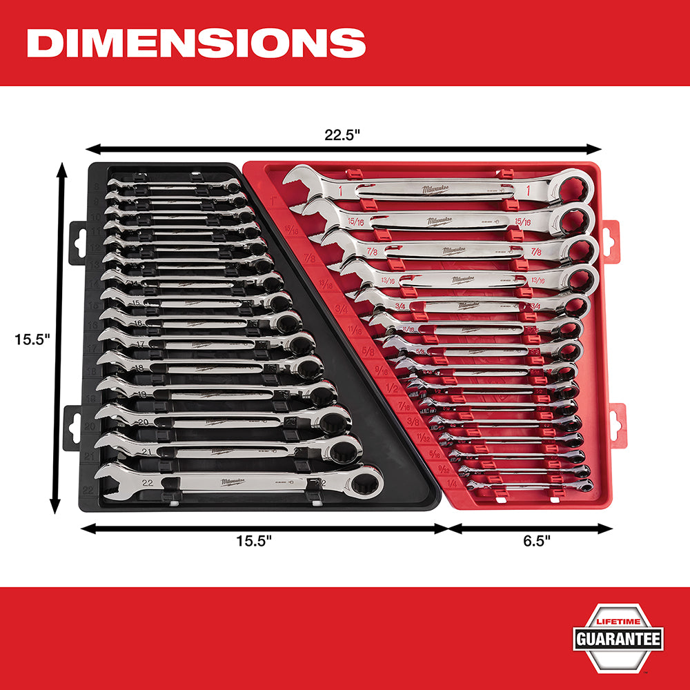 15pc Ratcheting Combination Wrench Set - SAE