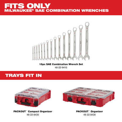 15pc SAE Combination Wrench Trays