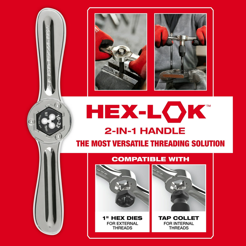 15PC SAE Tap and Die Set with HEX-LOK™ 2-in-1 Handle