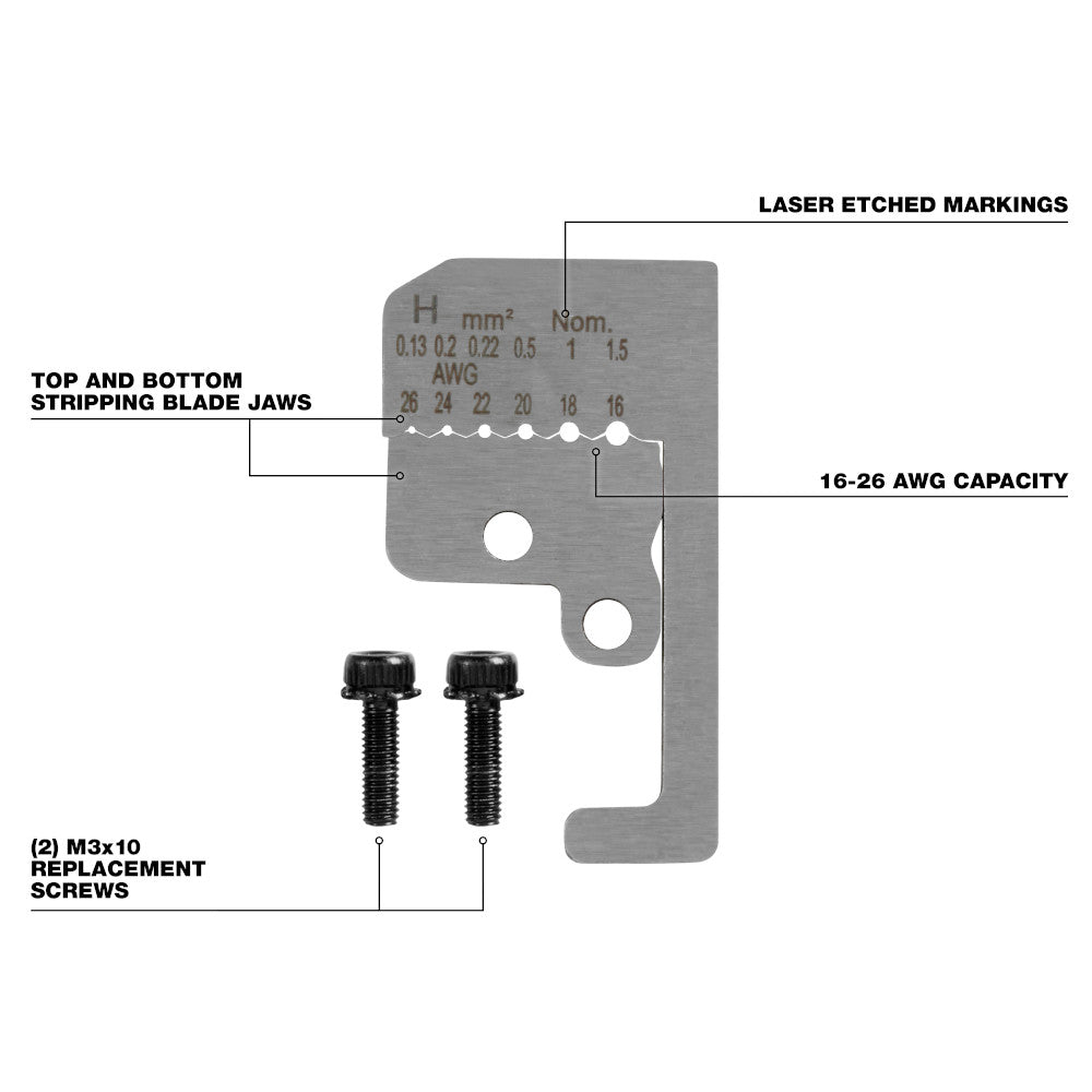 16-26 AWG Automatic Wire Stripper Low Voltage Replacement Blade Kit