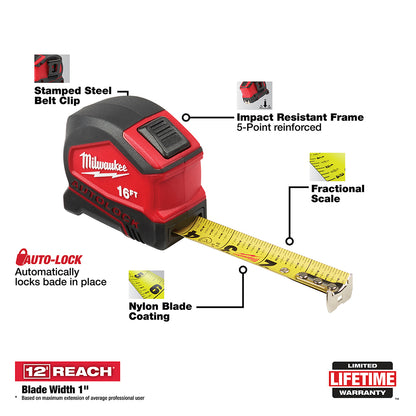 16 ft. Compact Auto Lock Tape