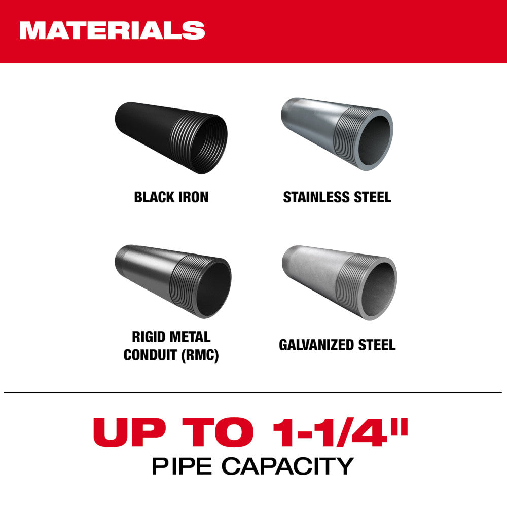 M18 FUEL™ Compact Pipe Threader w/ ONE-KEY™ w/ 1/2" - 1-1/4" Compact NPT Forged Aluminum Die Heads