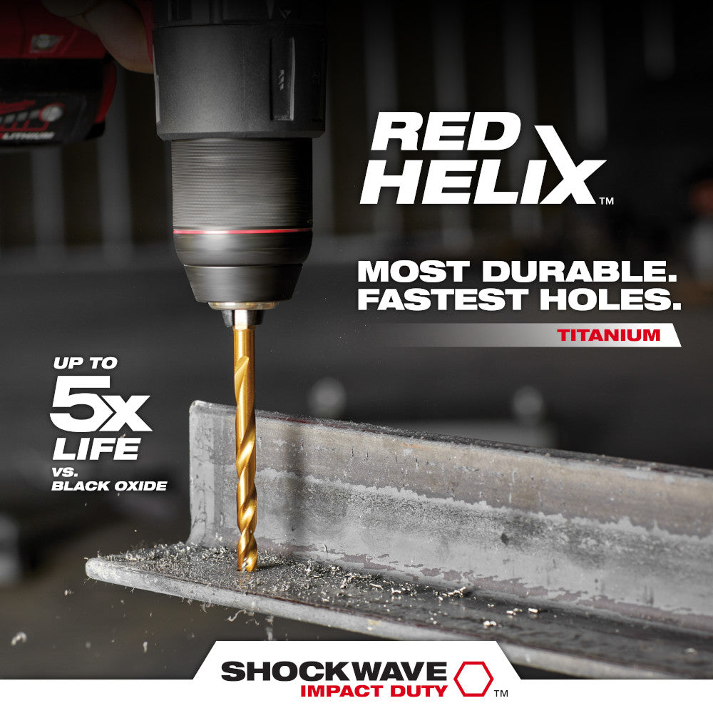 17/64" SHOCKWAVE™ Impact Duty RED HELIX™ Titanium Drill Bit