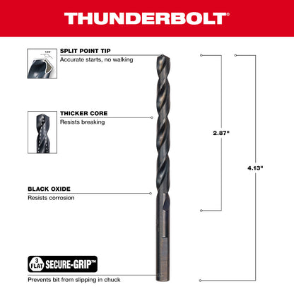 17/64" THUNDERBOLT®  Black Oxide Drill Bit