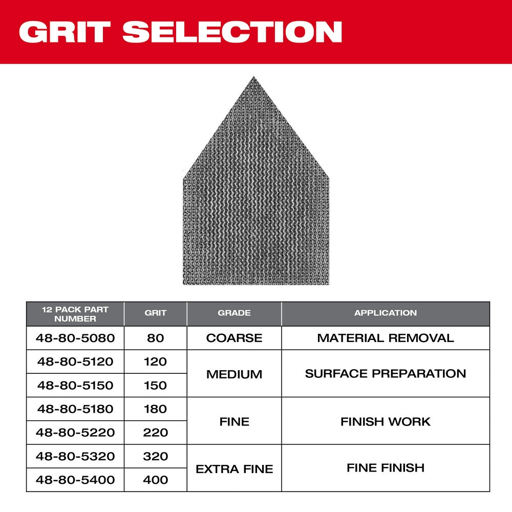 180 Grit Mesh Sanding Sheets (12 PK)