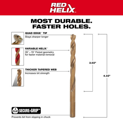 19/64" COBALT RED HELIX™ Drill Bit