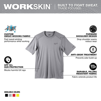 WORKSKIN™ Lightweight Performance Shirt - Short Sleeve - Gray L