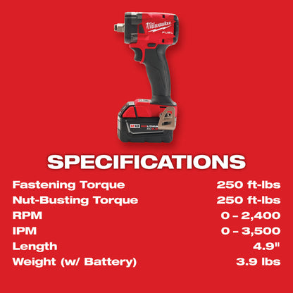 M18 FUEL™ 1/2" Compact Impact Wrench w/ Friction Ring Kit