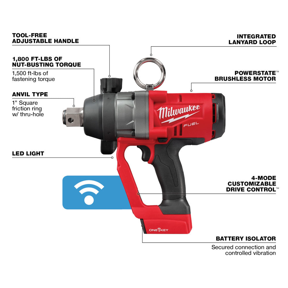 M18 FUEL™ 1" High Torque Impact Wrench w/ ONE-KEY™