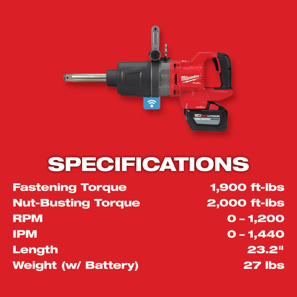 M18 FUEL™ 1 in. D-Handle Ext Anvil High Torque Impact Wrench w/ ONE-KEY™ Kit