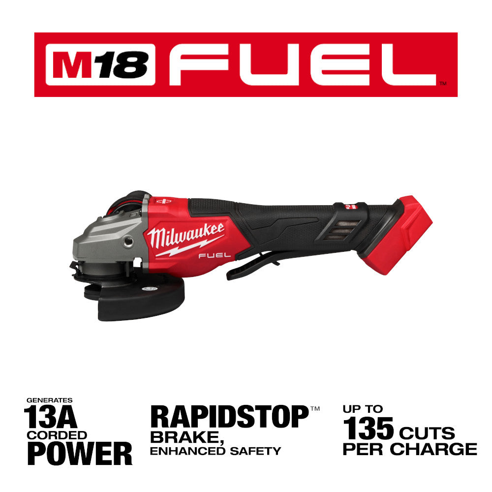 M18 FUEL™ 4-1/2"-6" Braking Grinder, Paddle Switch