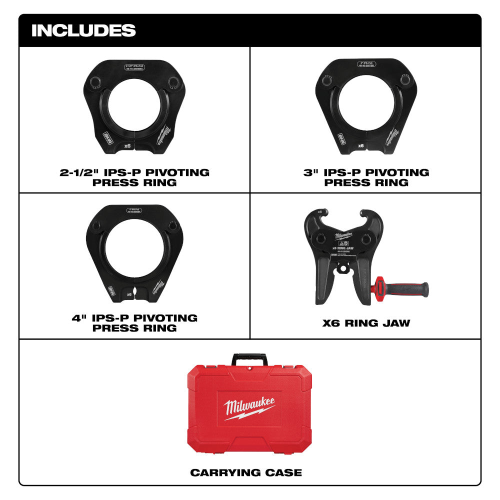 2-1/2" - 4" IPS-P Pivoting Press Ring Kit for M18™ FORCE LOGIC™ Long Throw Press Tool
