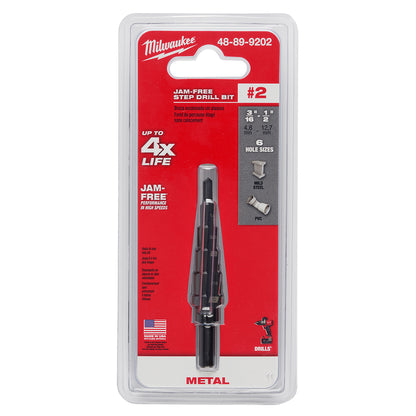 #2 Step Drill Bit, 3/16" - 1/2" by 1/16"