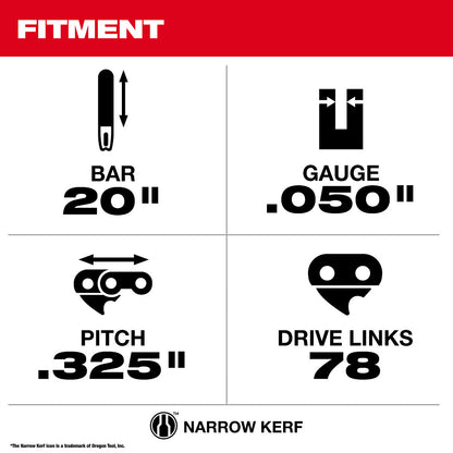 20" .325" Pitch, .050" Gauge Guide Bar