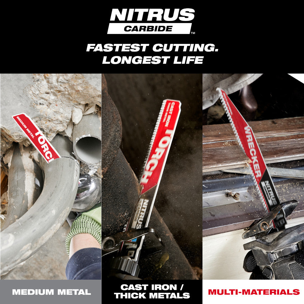 9" 10 TPI TORCH™ with NITRUS™ Carbide Teeth for Conduit and Strut SAWZALL® Blade (5 PK)