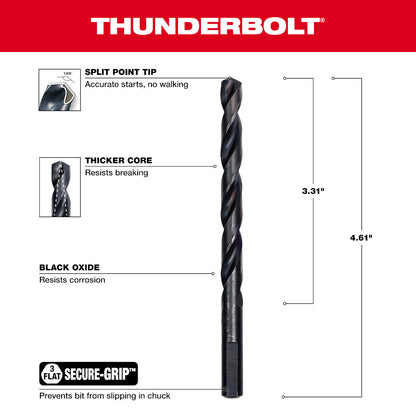 21/64" THUNDERBOLT®  Black Oxide Drill Bit