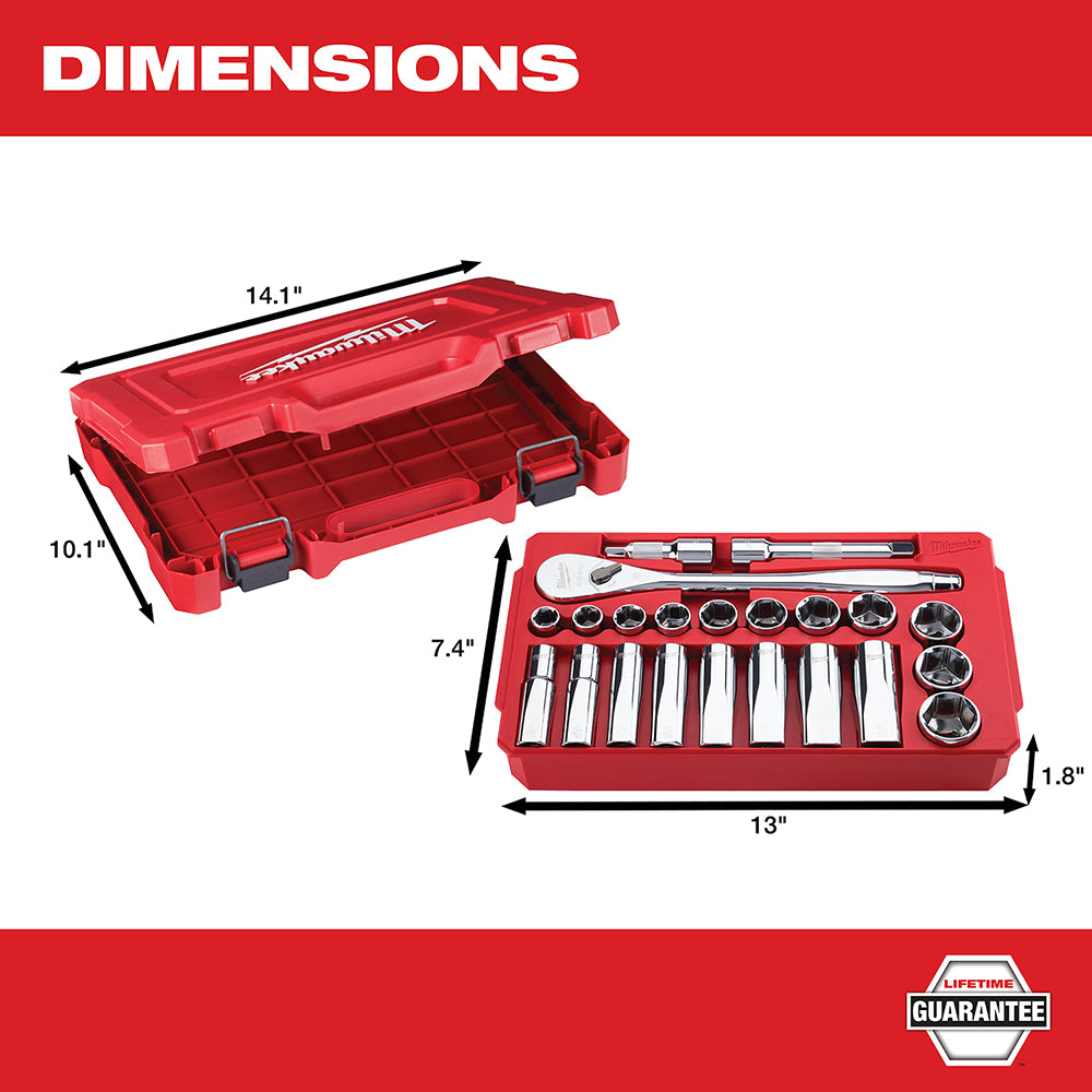 22 pc. 1/2 in. Socket Wrench Set (SAE)